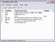 ShortKeys Lite screenshot